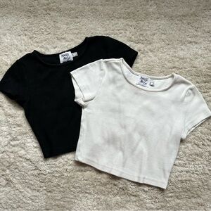 Princess Polly Black and White Crop Tops